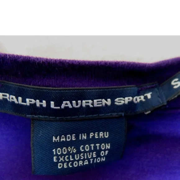 Ralph Lauren Sport Womens Purple V-Neck Long Sleeve Cotton Tee Shirt Size S - Picture 2 of 3